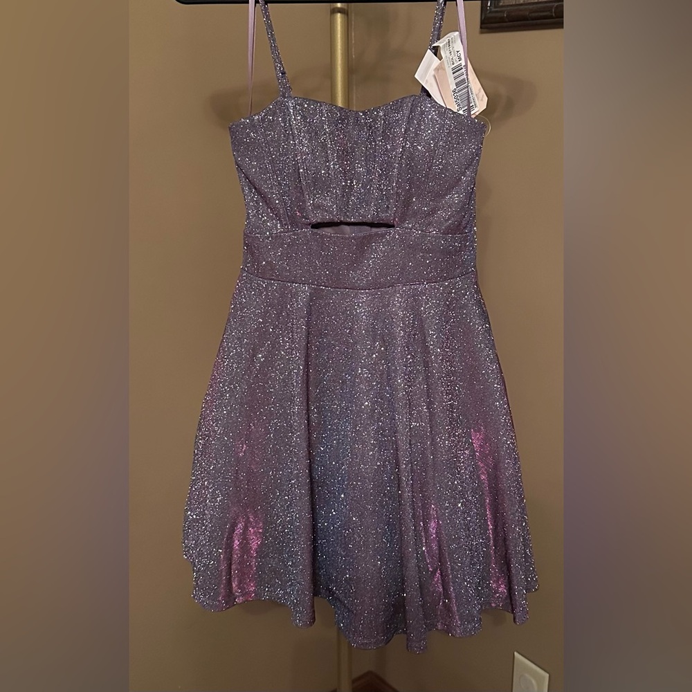 City Studio Sparkle Lavender Party Dress